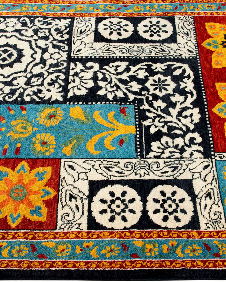 Suzani, One-of-a-Kind Hand-Knotted Area Rug Blue, 3' 3 x 5' 5