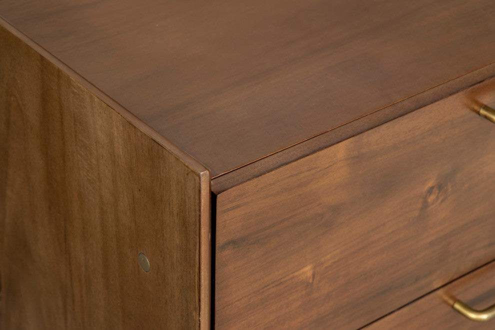 Mid-Century Modern High Chest, Walnut Stain