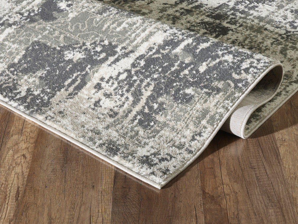 Abani Urbana URB100A Bohemian Grey Beige Distressed Area Rug