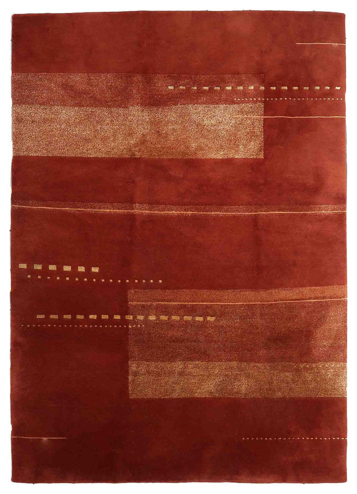 Handmade Vintage Tibetan Khaden Rug 5.6'x7.8', 173cmx239cm, 1970s