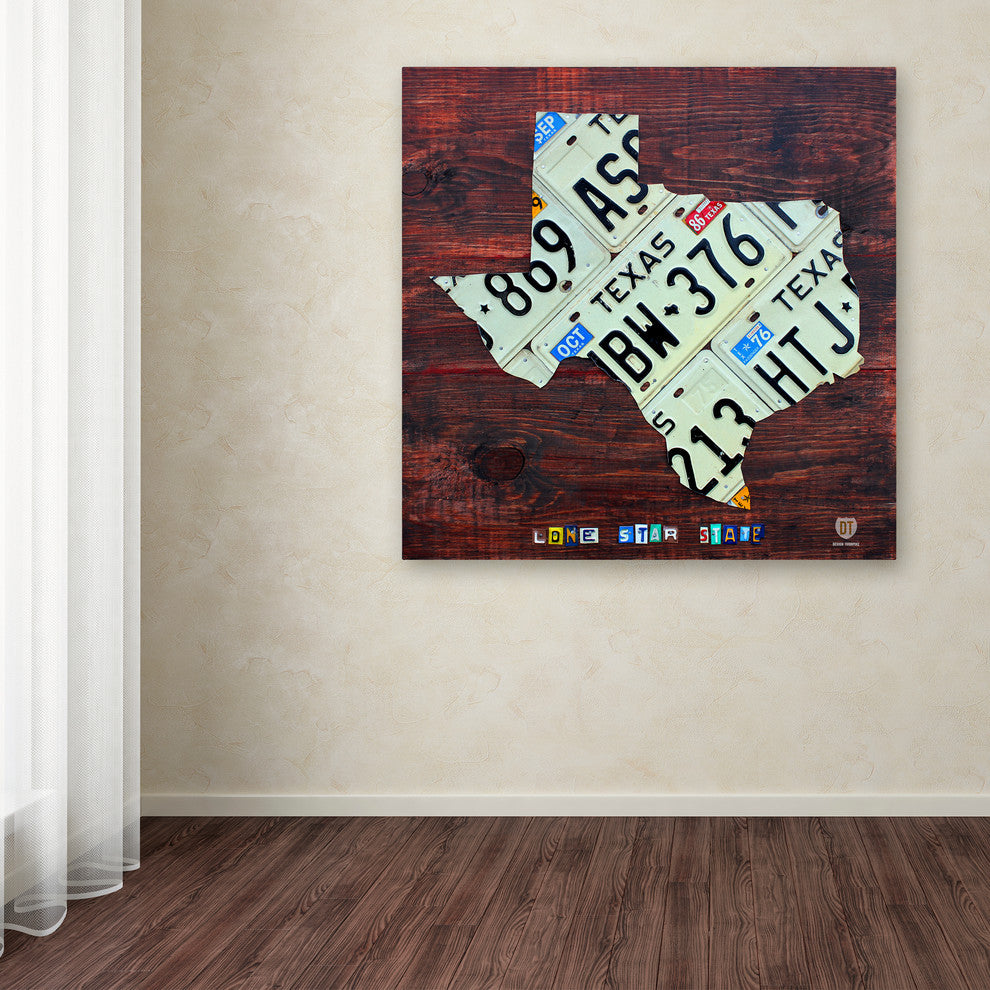 "Texas License Plate Map Large" Canvas Art by Design Turnpike