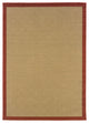 9"x13" Beige and Red Plain Indoor Outdoor Area Rug