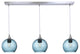 3 Pendant Linear Chandelier, Slate Gray, Brushed Nickel, 4 Watt