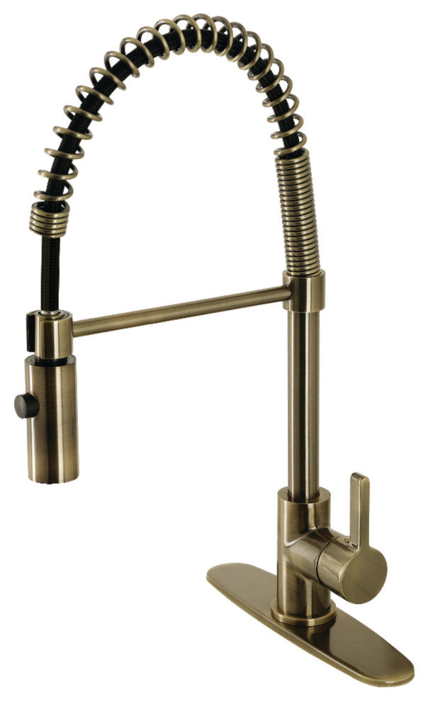 LS877CTLAB Continental Single-Handle Pre-Rinse Kitchen Faucet, Antique Brass
