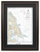 Framed Nautical Chart, Lake Huron Presque Isle & Stoneport Harbors, 24x36