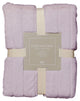 Luxe Mink Pom Pom Faux Fur Throw Blanket, Lavender