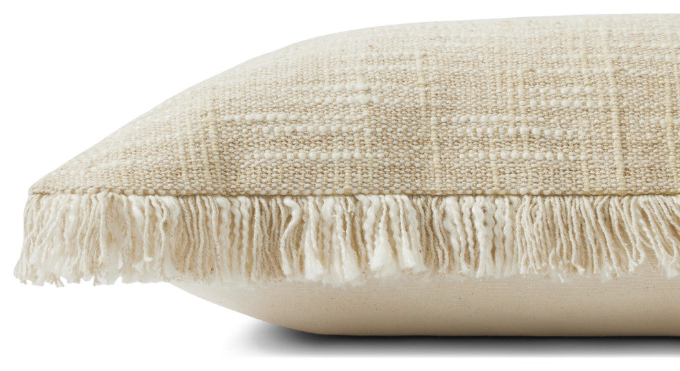 Angela Rose x Loloi Bella Sand / Natural 18'' x 18'' Cover, Down Pillow