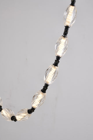 22-Light Black LED Chandelier With Clear Crystal Shades
