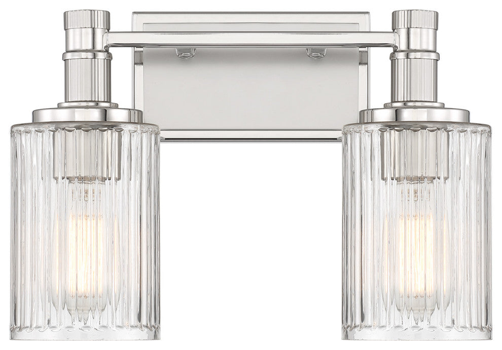 Savoy House 8-1102-2 Concord 2 Light 15"W Vanity Light - Metallic Silver with