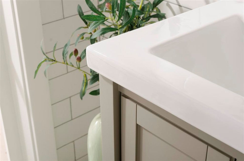 Legion Furniture Colby Single-Sink Vanity, White-Gray, 24"