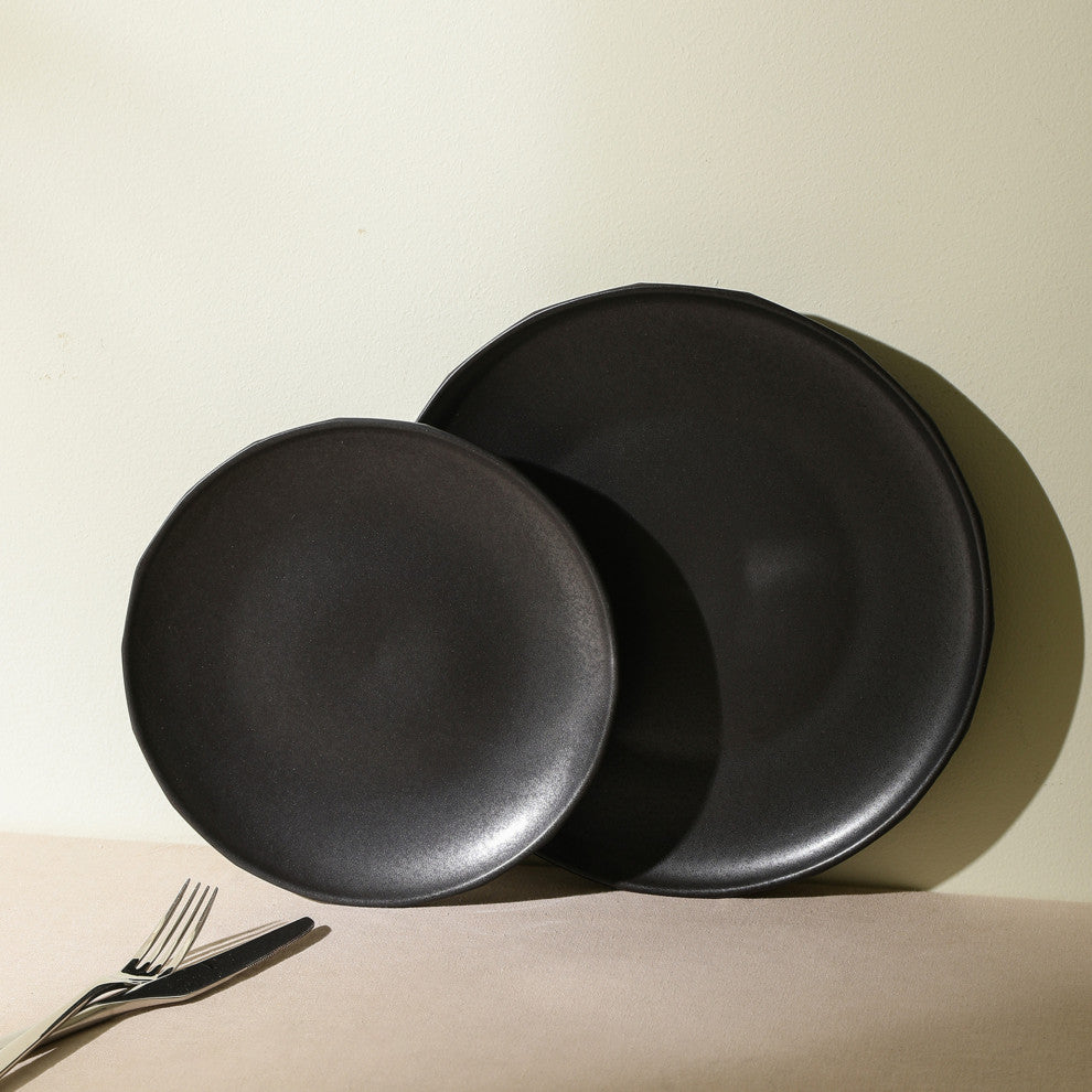 Stone Lain Rio Stoneware Dinner Plate Set of 4, Black
