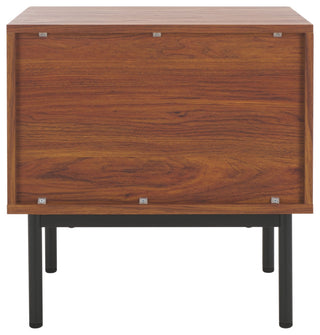 Safavieh Axelle 2 Drawer Nightstand, Walnut/Black