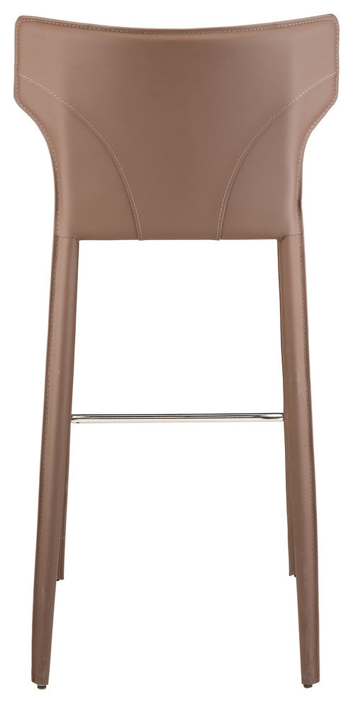 Wayne Counter Stool in Mink Leather by Nuevo