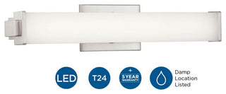 Phase 2.1 LED Collection 24" Brushed Nickel White Shade Modern Bath Vanity Light