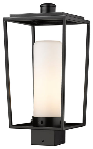 Z-LITE 595PHMS-BK 1 Light Outdoor Post Mount Fixture, Black