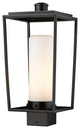 Z-LITE 595PHMS-BK 1 Light Outdoor Post Mount Fixture, Black