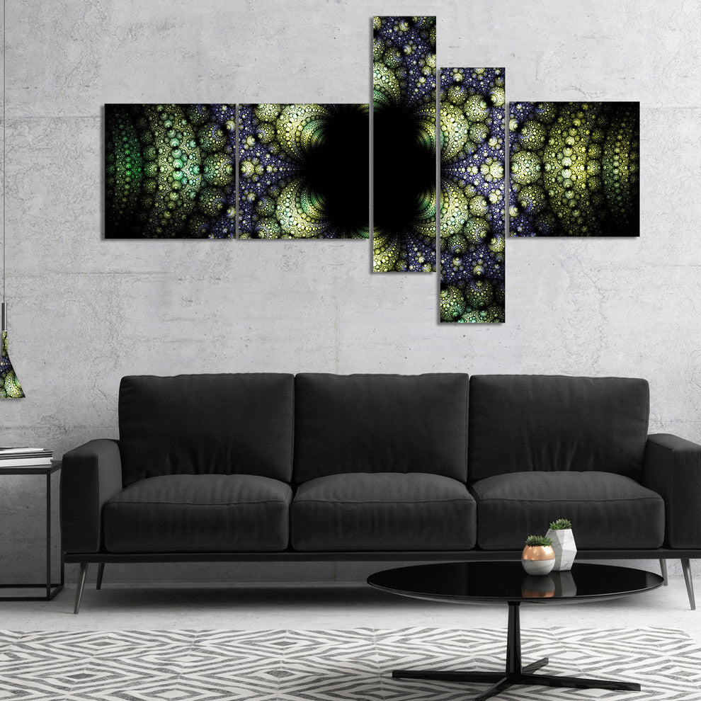 Into the Center of Fraction, Abstract Canvas art print, 60"x32", 5 panels