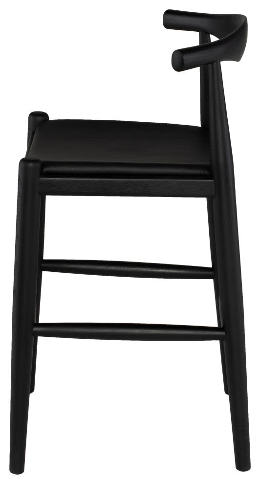 Maja Black Naugahyde Counter Stool
