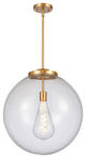 Beacon Pendant, Satin Gold, Clear