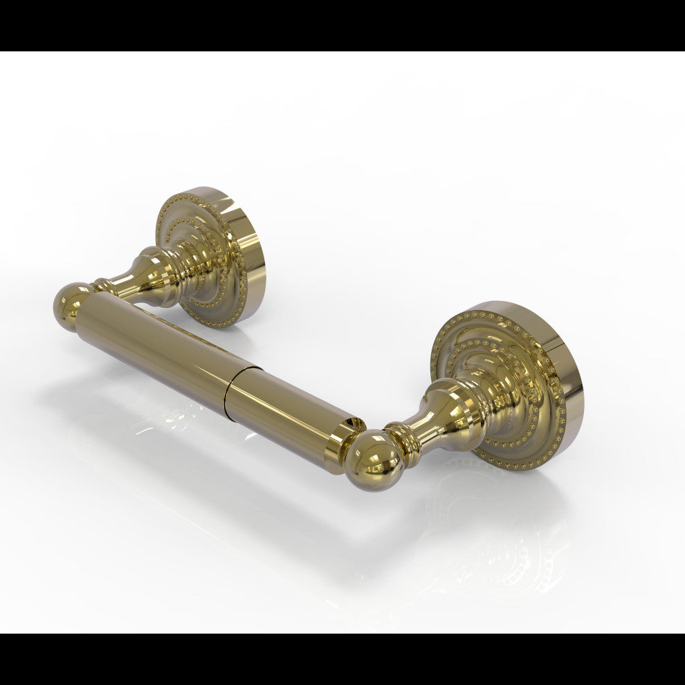 Dottingham 2 Post Toilet Tissue Holder, Unlacquered Brass