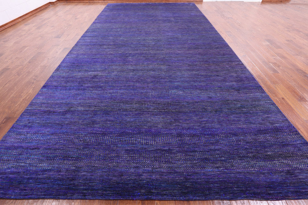9' 0" X 18' 8" Wool and Silk Handmade Super Savannah Gabbeh Rug Q6111
