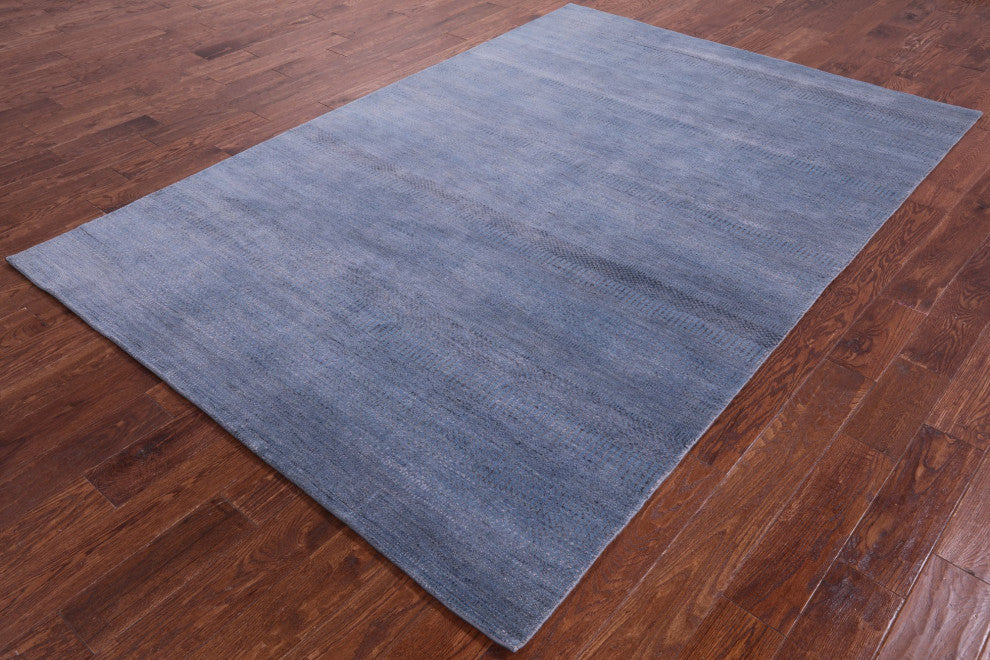 6' 0" X 8' 11" Savannah Grass Wool and Silk Handmade Rug Q11414