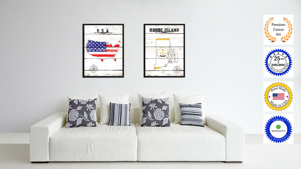Rhode Island State Flag Canvas, 13"x17"