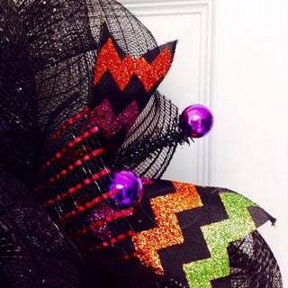 Halloween Vampire Bat with Moving Eyes Handmade Deco Mesh Wreath