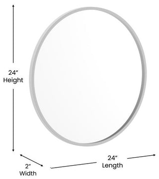 Silver 24" Round Wall Mirror