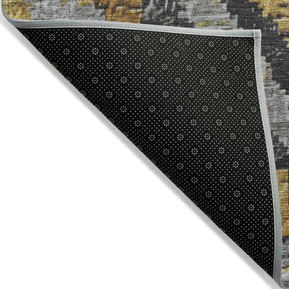 Machine Washable Indoor/Outdoor Chantille ACN1890 Gold 5' x 7'6" Rug