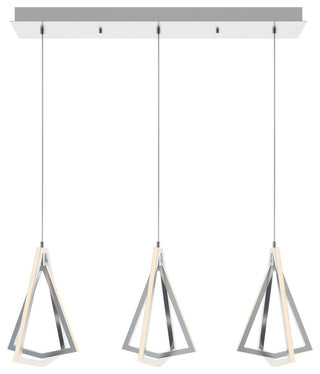 Gianna Linear Three Pendant, 3000K 120V, Satin Nickel