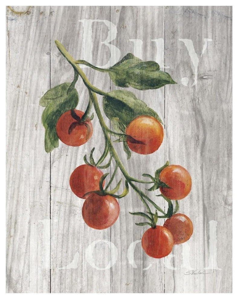 "Market Vegetables IV on Wood" Digital Paper Print by Silvia Vassileva, 30"x37"