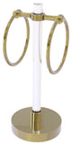 Clearview Vanity Guest Towel Ring with Groovy Accents, Unlacquered Brass