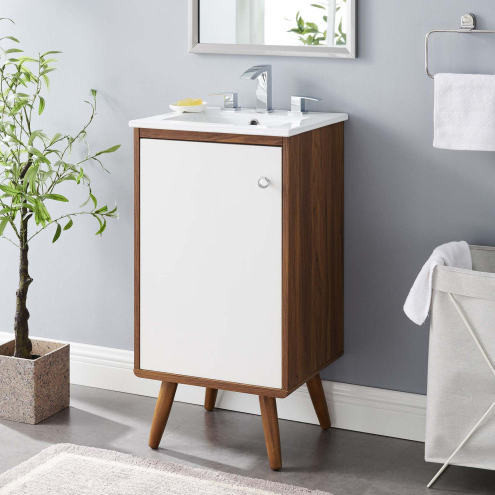 Transmit 18" Bathroom Vanity, Walnut White