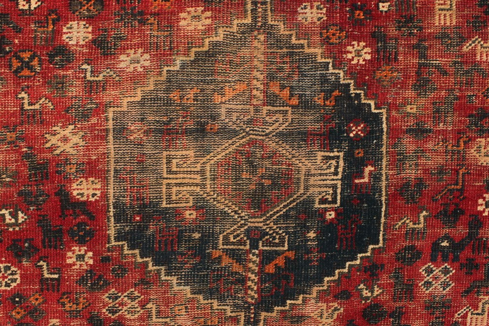 Vintage Sherazi Candella Red Rug 6'10"x9'2"