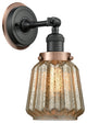 INNOVATIONS LIGHTING 203BK-BPAC-HRAC-G146 Chatham 1 Light Mixed Metals Sconce