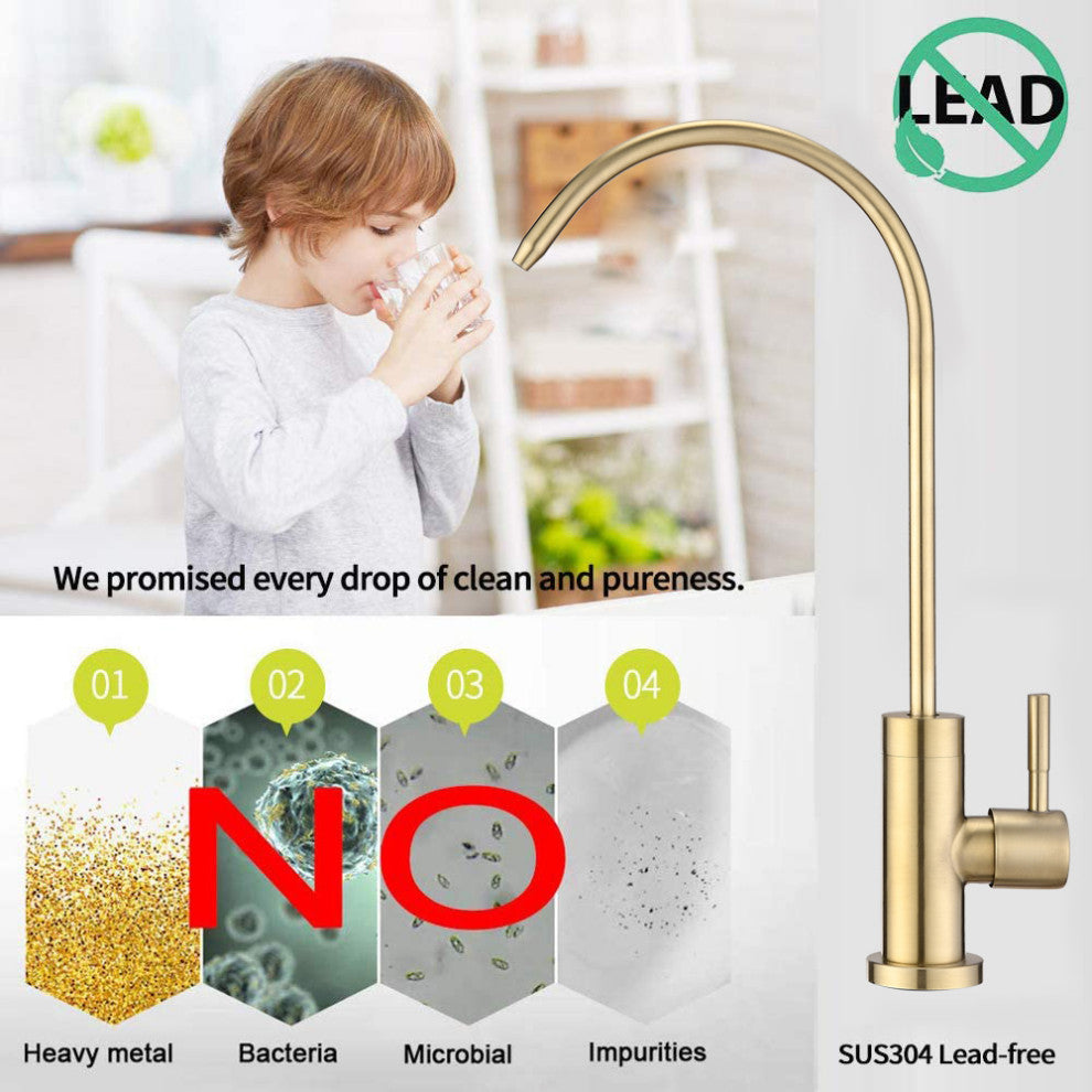Drinking Filter Water Faucet for Reverse Osmosis Systems,Brushed Gold