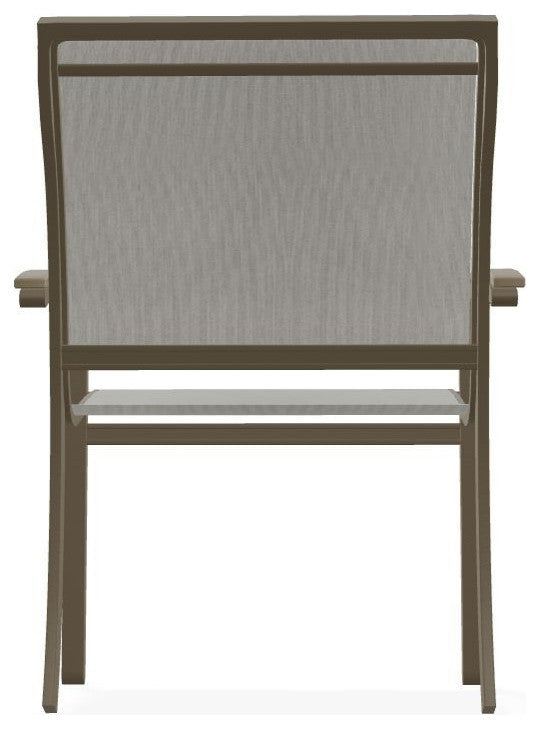 Bazza Sling Stackable Outdoor Dining Chair, Augustine Oyster/Beachwood