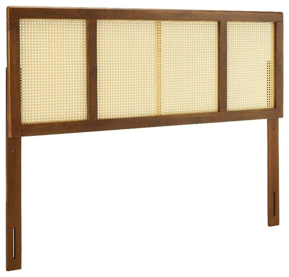 Delmare Cane King Headboard Walnut