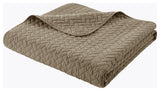 Hampton Hill Velvet Touch Herringbone Oversize 3-Piece Coverlet, Brown, King