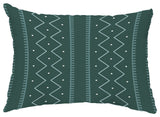 Mudcloth 14"x20" Abstract Decorative Outdoor Pillow, Green