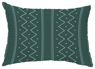 Mudcloth 14"x20" Abstract Decorative Outdoor Pillow, Green