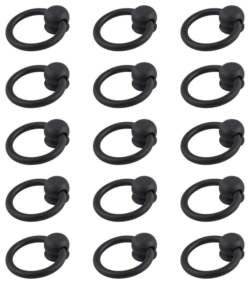 Cabinet Ring Pulls Mission Black Wrought Iron Pack of 15 |