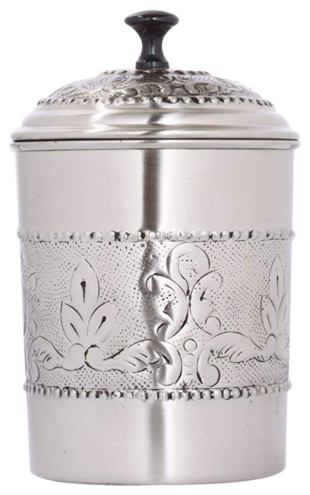 nu steel Antique Pewter Embossed 3 QT Canister
