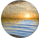 Clouds With Reflection In Water, Seashore Photo Disc Metal Artwork, 23"