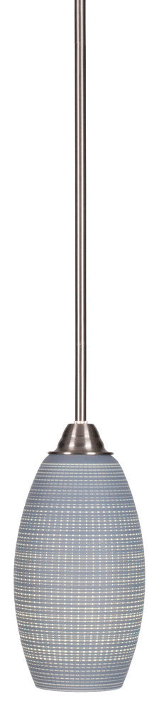 Paramount 1-Light Mini Pendant, Brushed Nickel, 5.5" Gray Matrix Glass