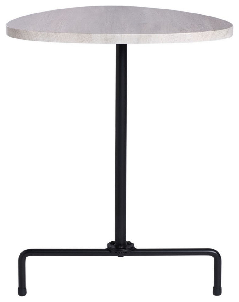 Safavieh Berlin Tripod Side Table, Light Grey Oak/Black
