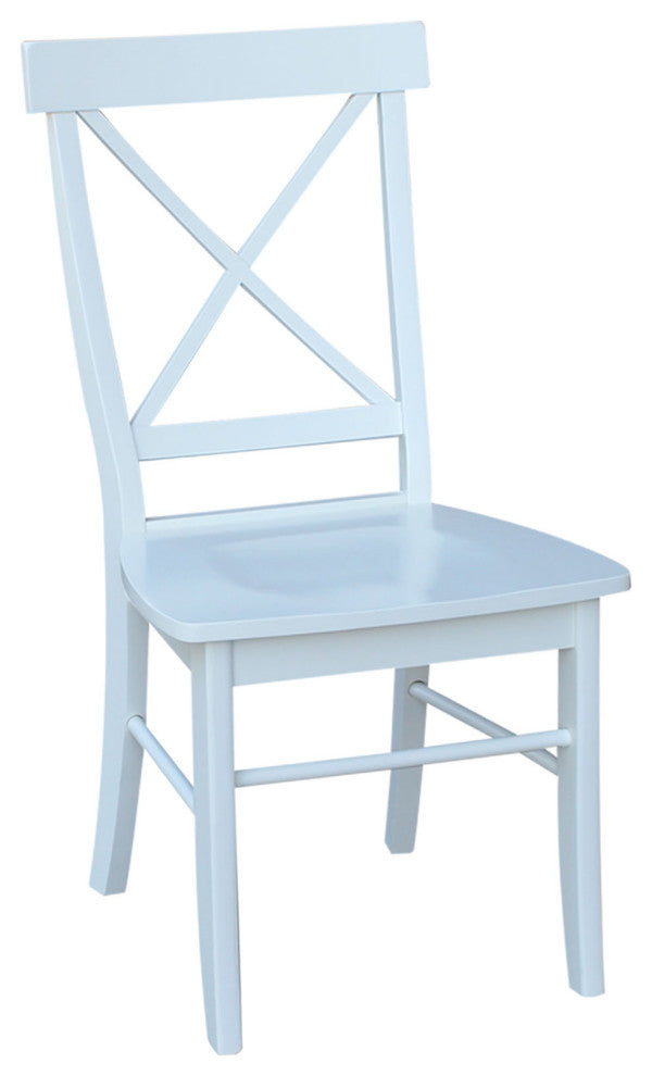 Set of Two X-Back Chairs, White