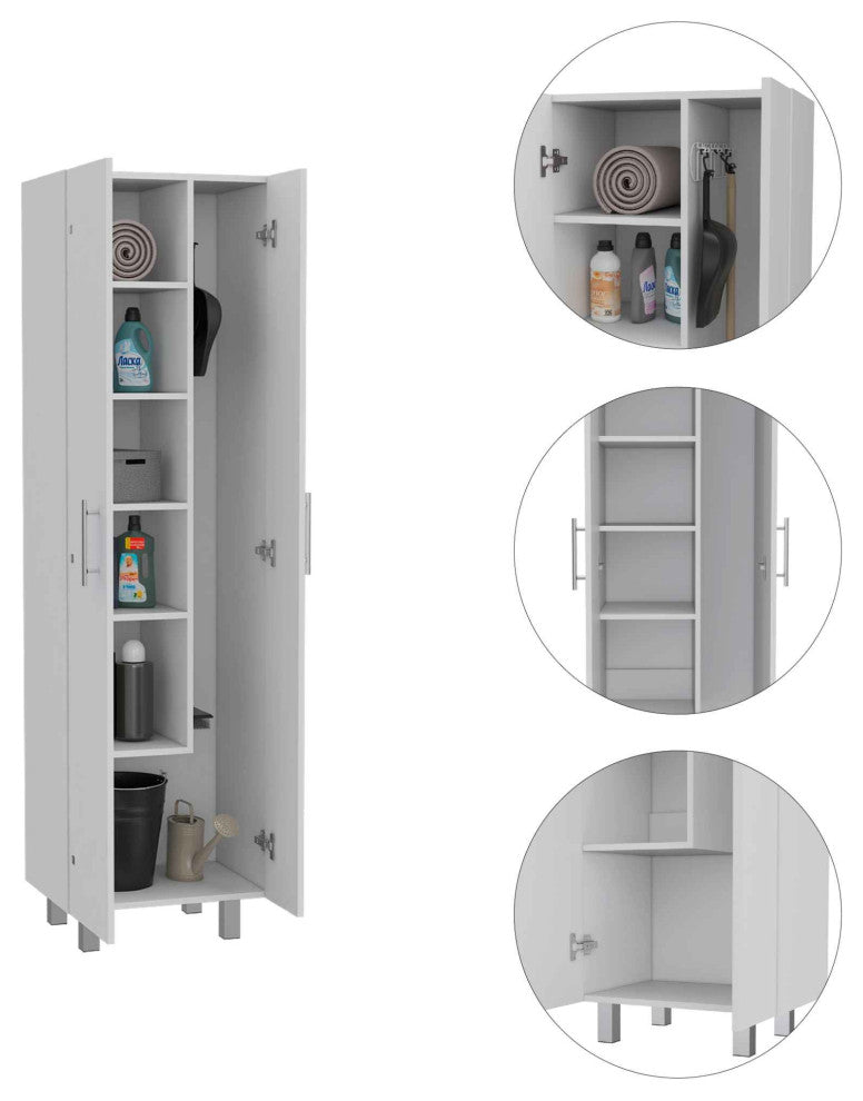 White Versatile Tall Pantry or Laundry Cabinet