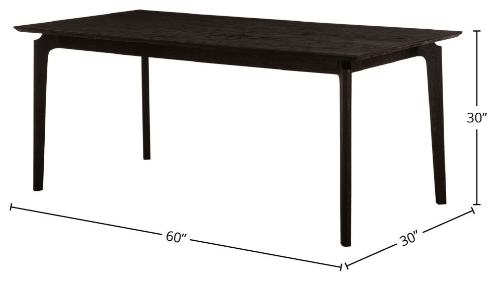 Kenzo 60"� Mango Wood Small Dining Table, Black